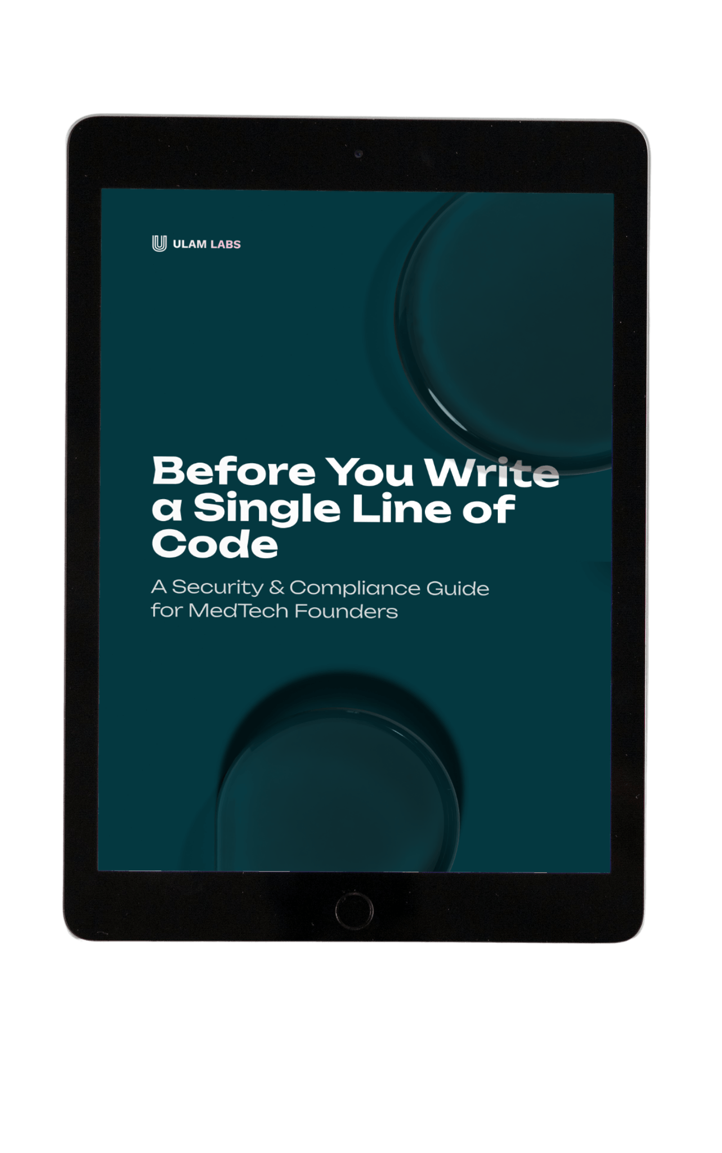 iPad showing the ebook cover: Before You Write a Single Line of Code